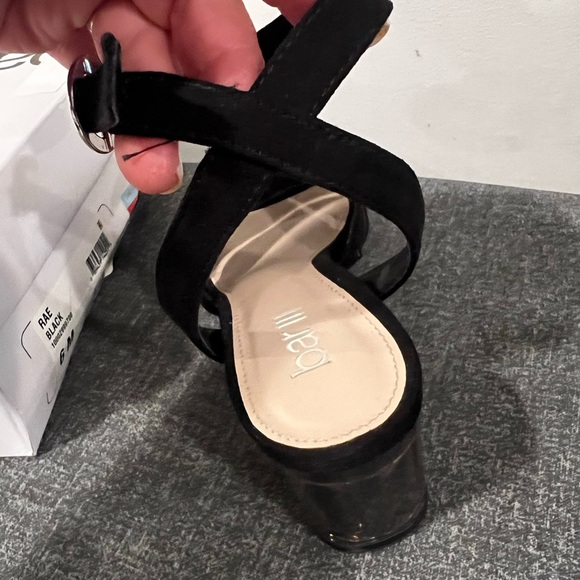 BAR III women’s raw fabric open toe black sandals/size 6 - Picture 10 of 11